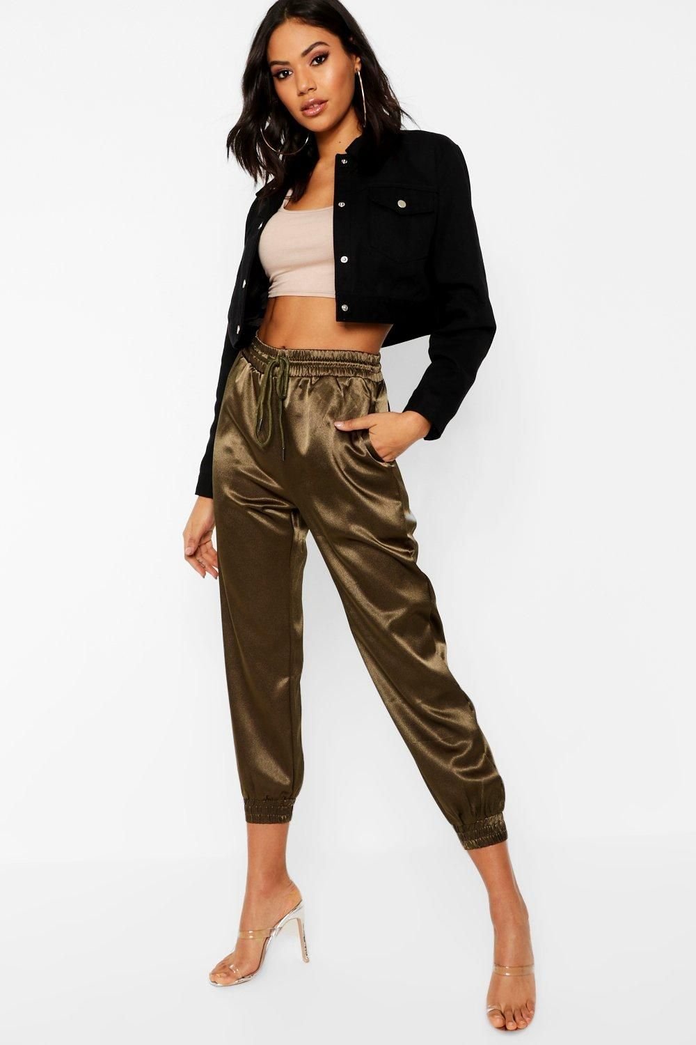 Спортивные штаны с атласным топом