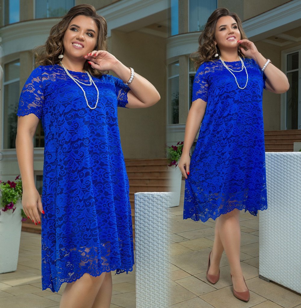 Платья из гипюра для полных