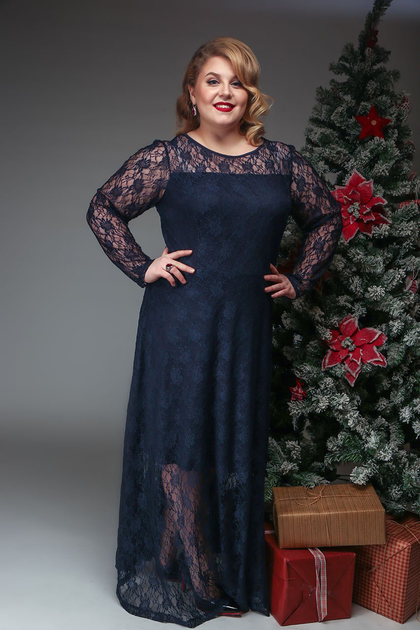 Платья из гипюра для полных