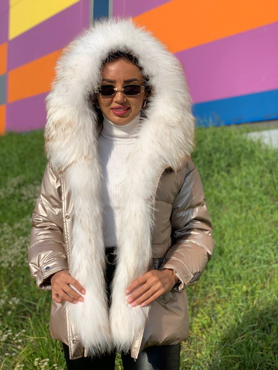 Куртка с мехом ламы