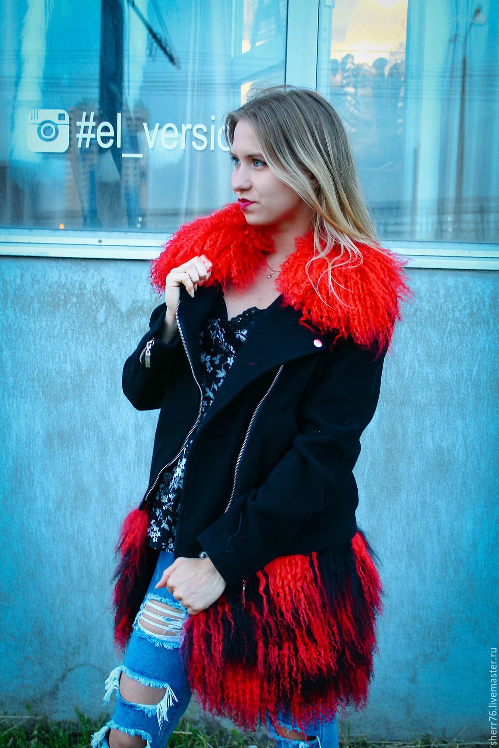 Джинсовые куртки с мехом ламы женские