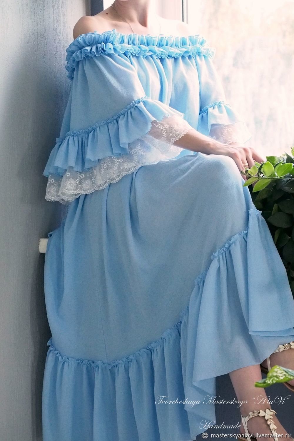 Платье с запахом из муслина