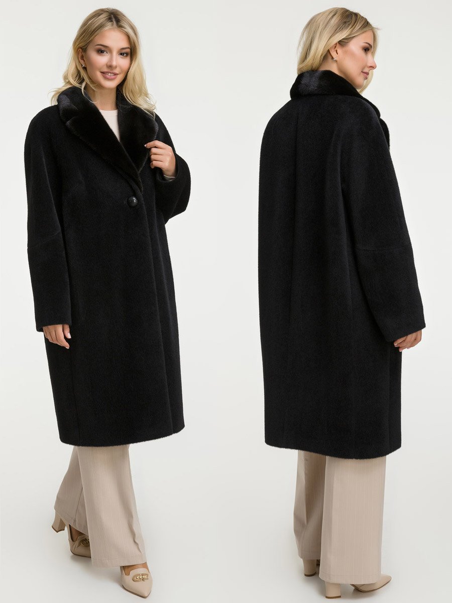 Пальто из альпаки на молнии