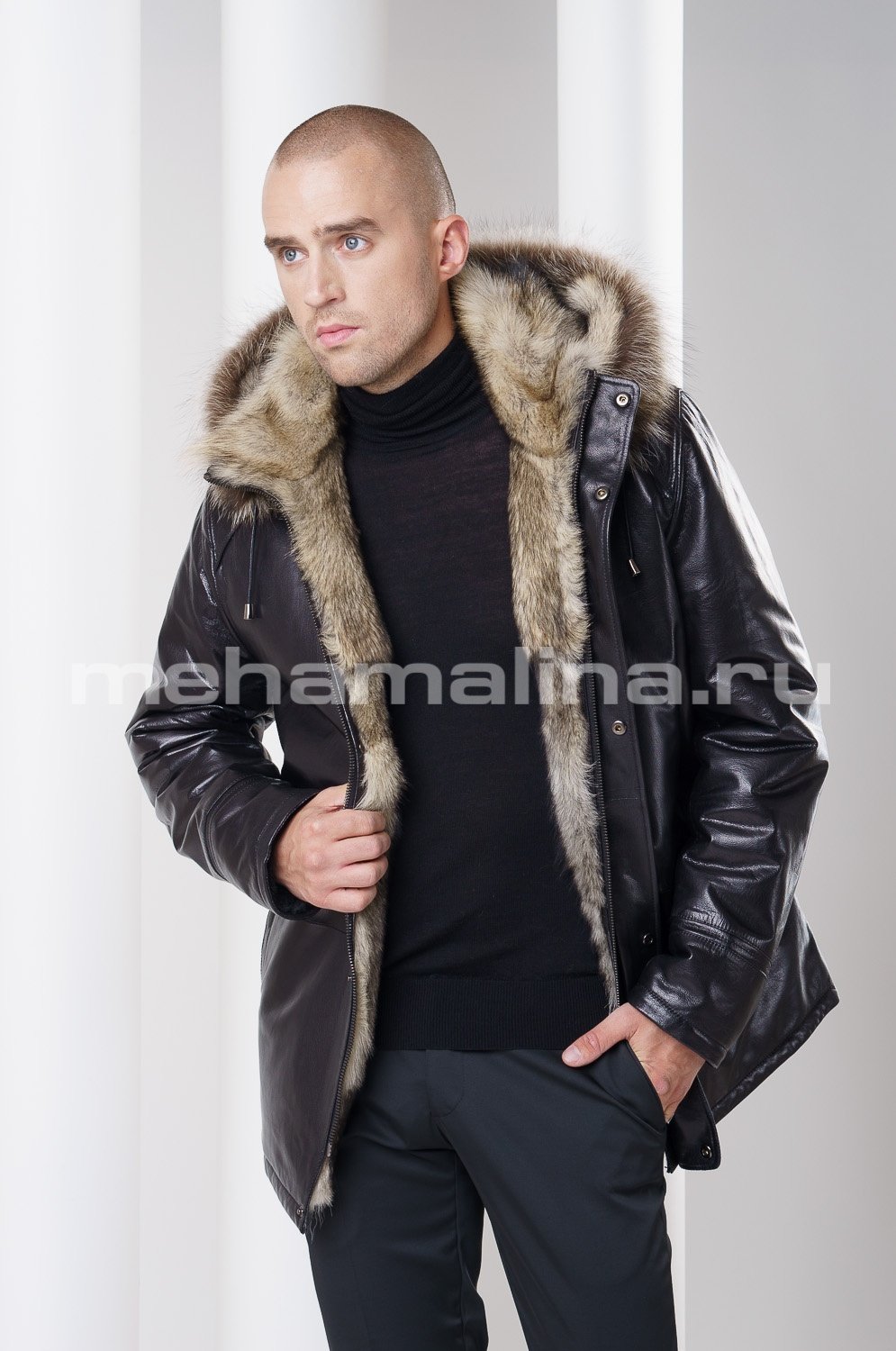 Кожаная куртка с мехом мужская