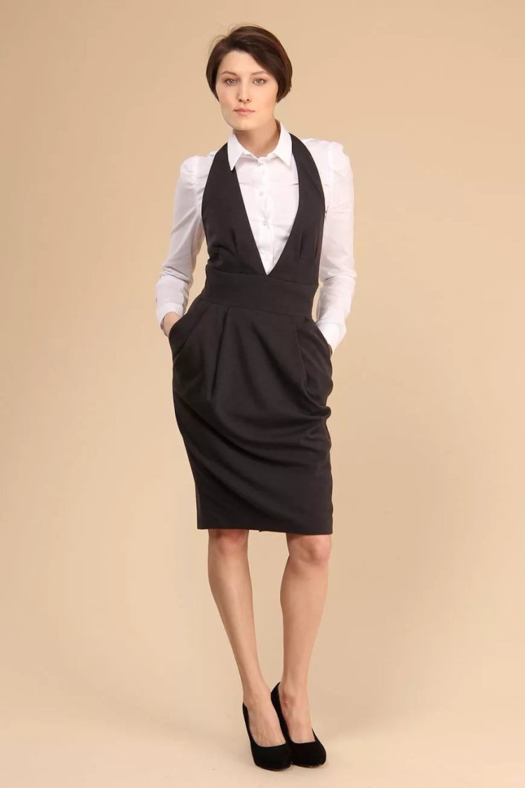 Офисный сарафан под блузку