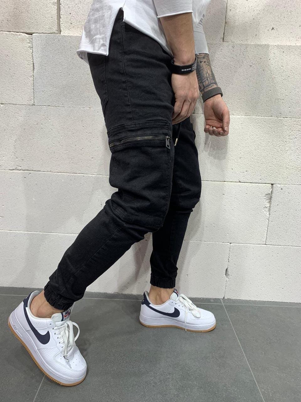 Джоггеры карго чёрные 2020 мужские