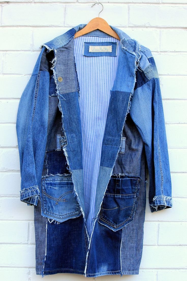 Куртка из джинсовых лоскутков