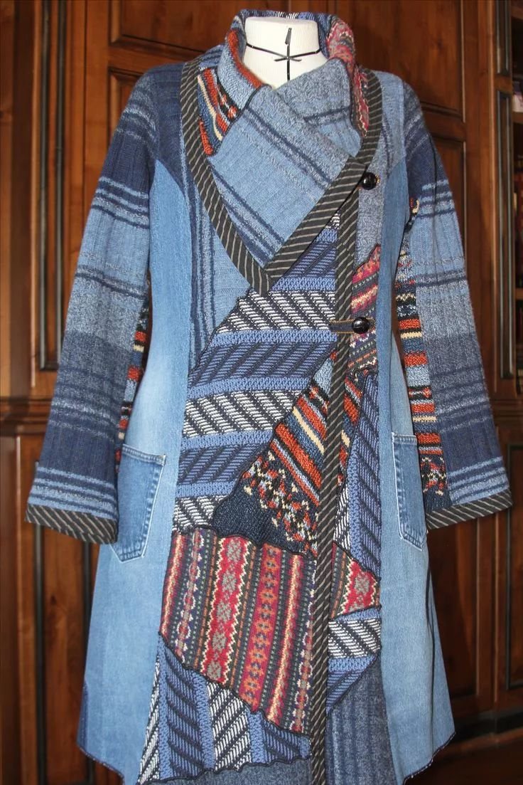 Джинсовая куртка пэчворк