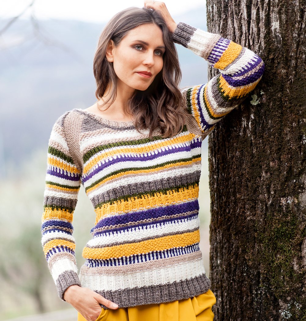Трехцветное вязание спицами для женщин