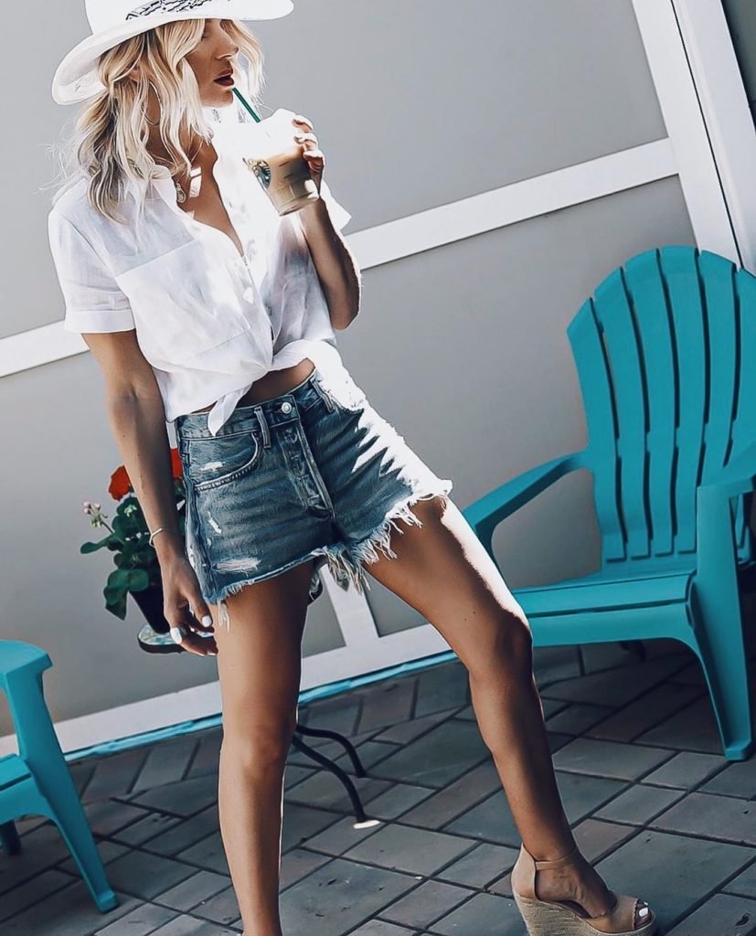 Блузки под шорты джинсовые