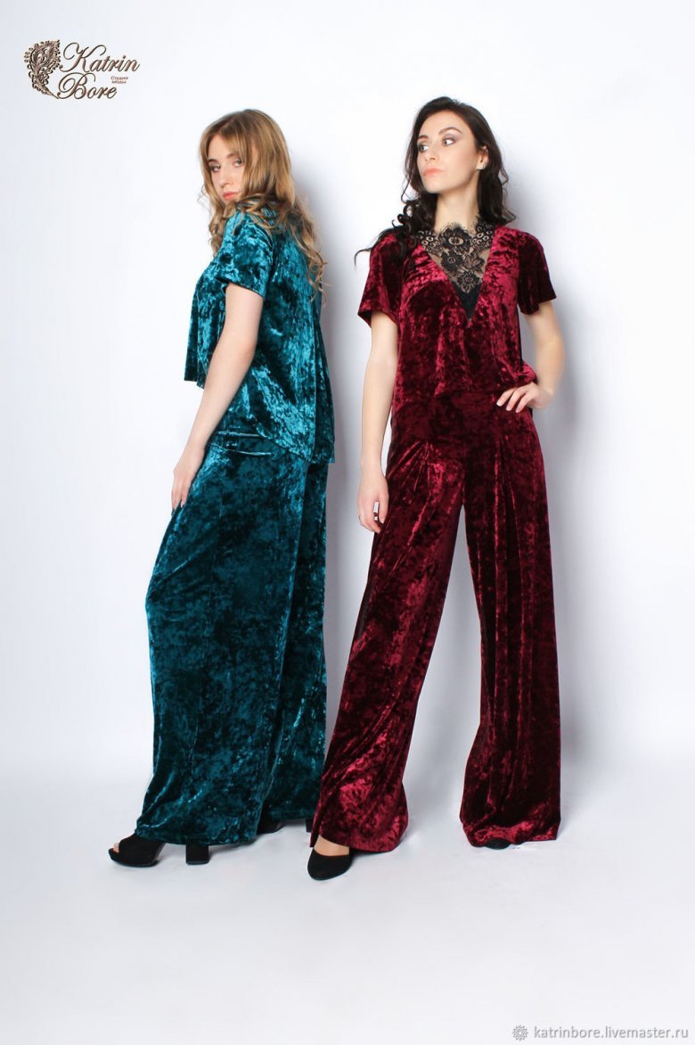 Новогодние образы с бархатными штанами