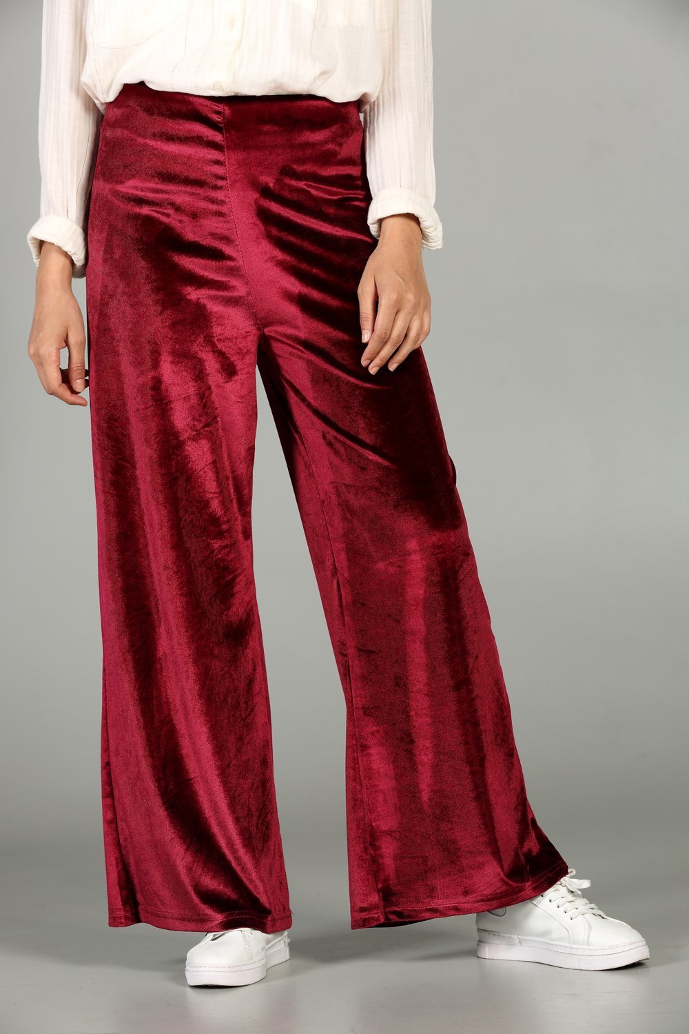 Бархатные брюки палаццо