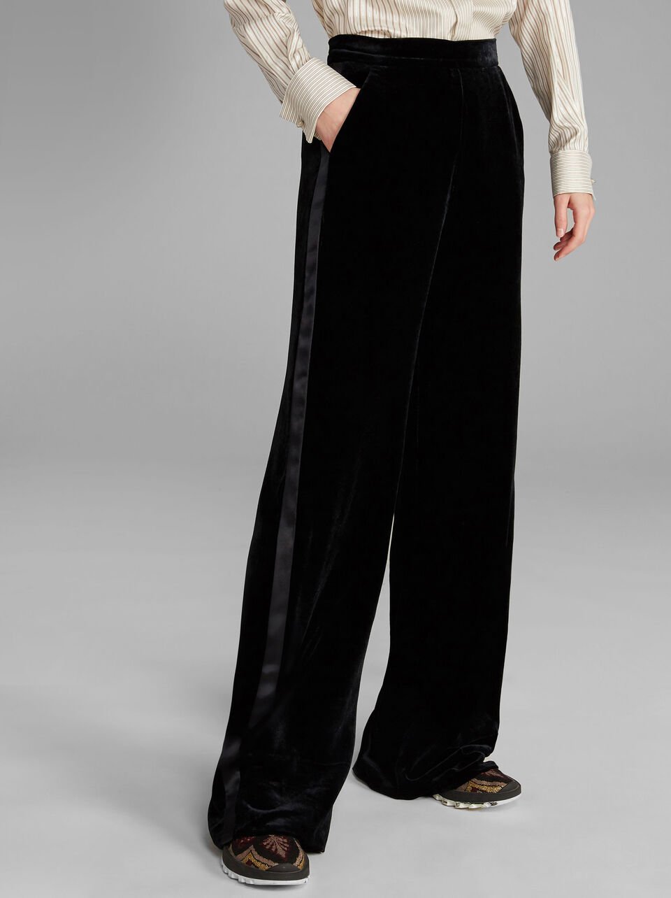 Вельветовые брюки палаццо