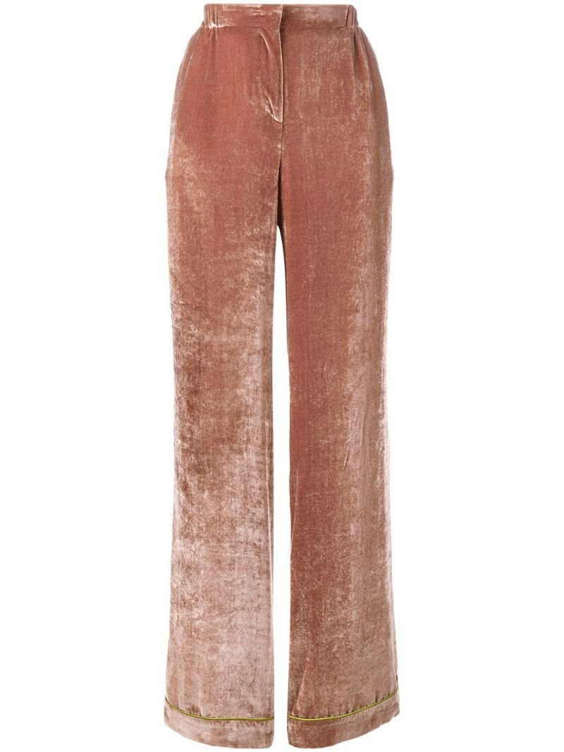 Широкие бархатные брюки Zara