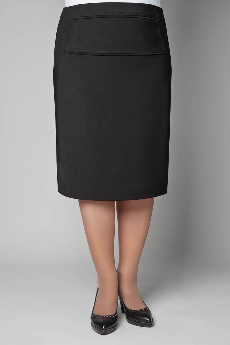 Черная юбка карандаш асимметричная