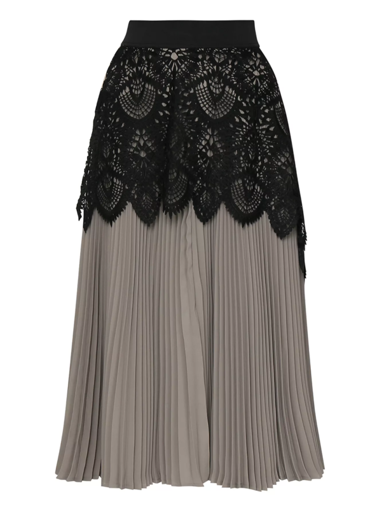 Серая вязаная юбка колокол