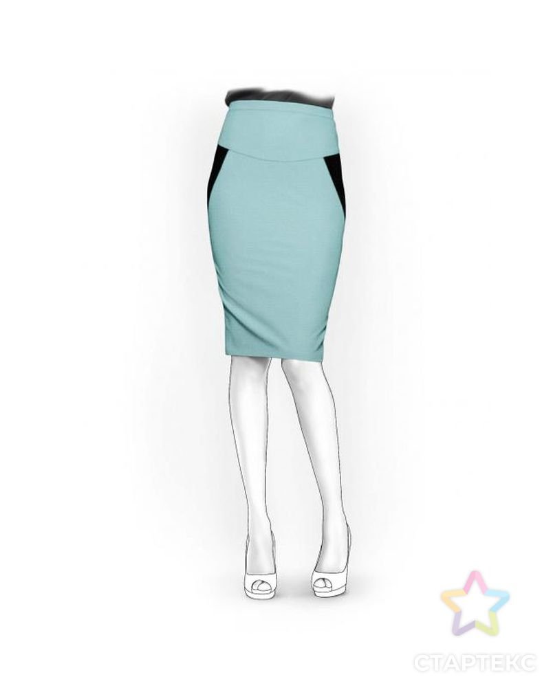 Юбка с кожаными вставками