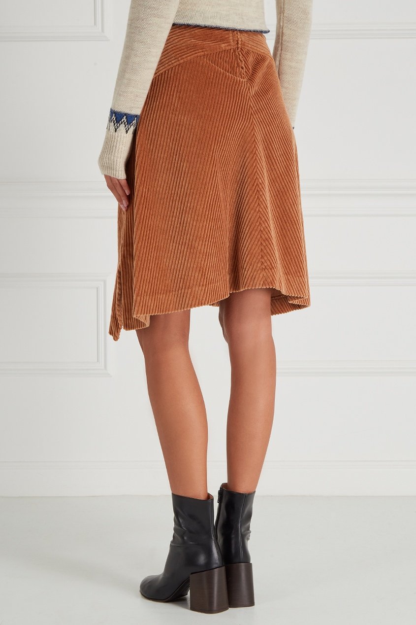 Юбка а силуэта из вельвета
