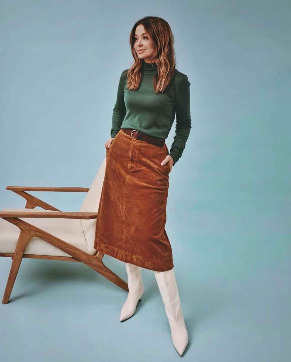 Вельветовые юбки 2021 миди