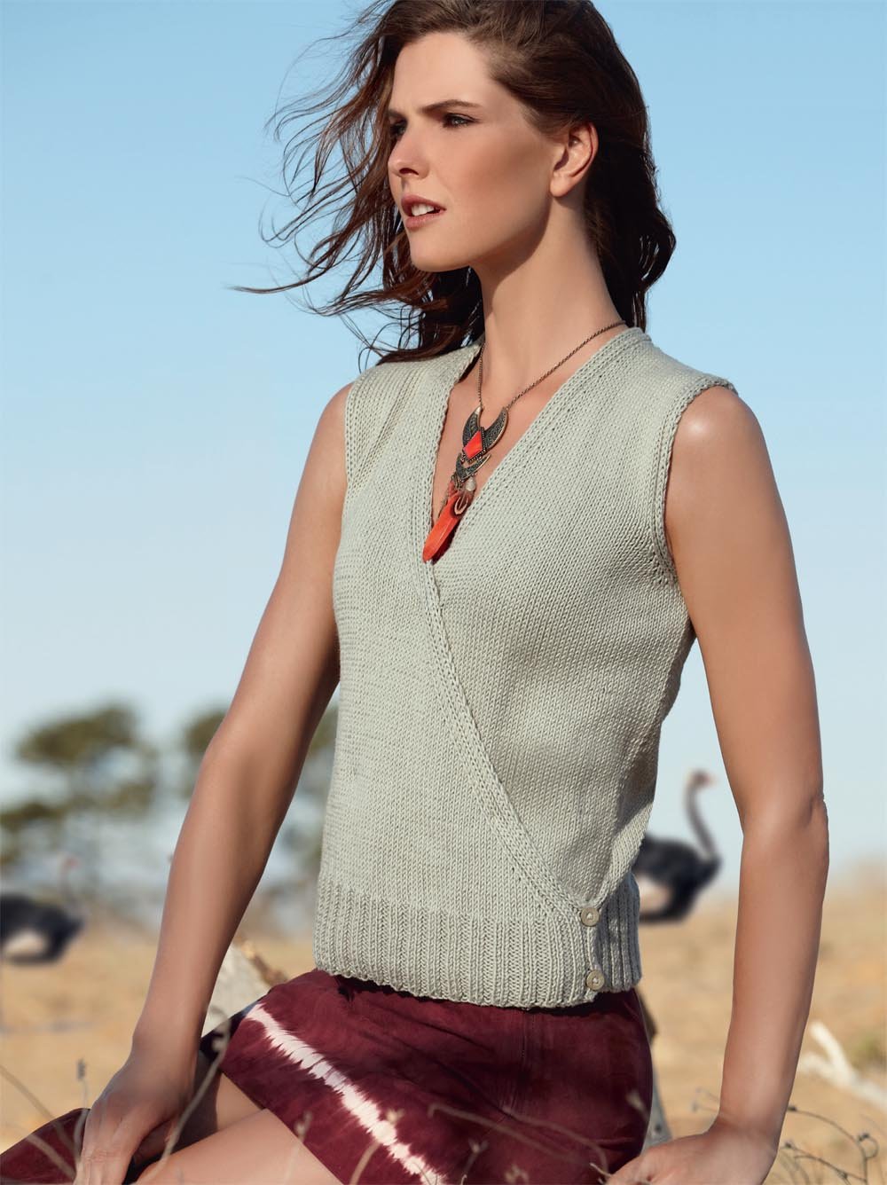 Вязаная кофта с запахом