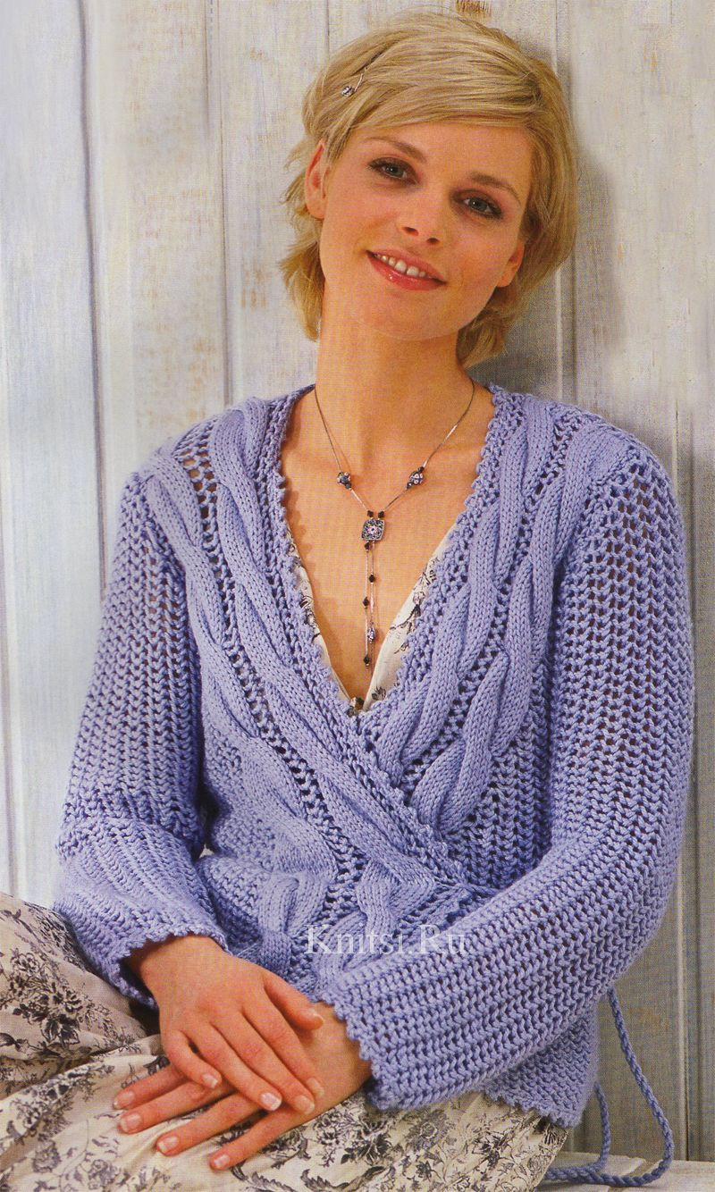 Вязаная кофта с запахом