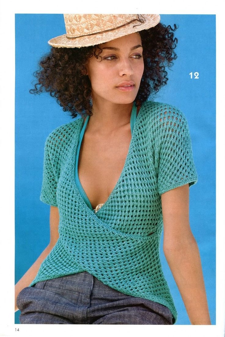 Вязаная кофточка с запахом