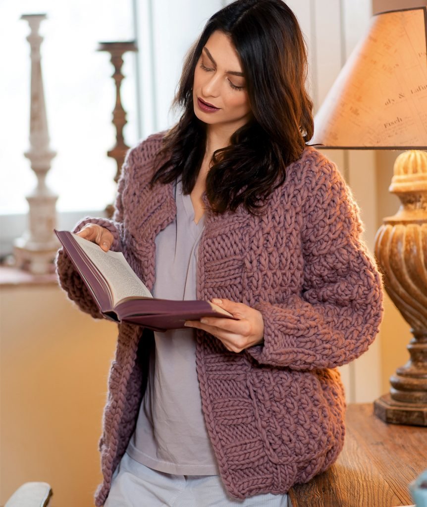 Кофта из крупной пряжи