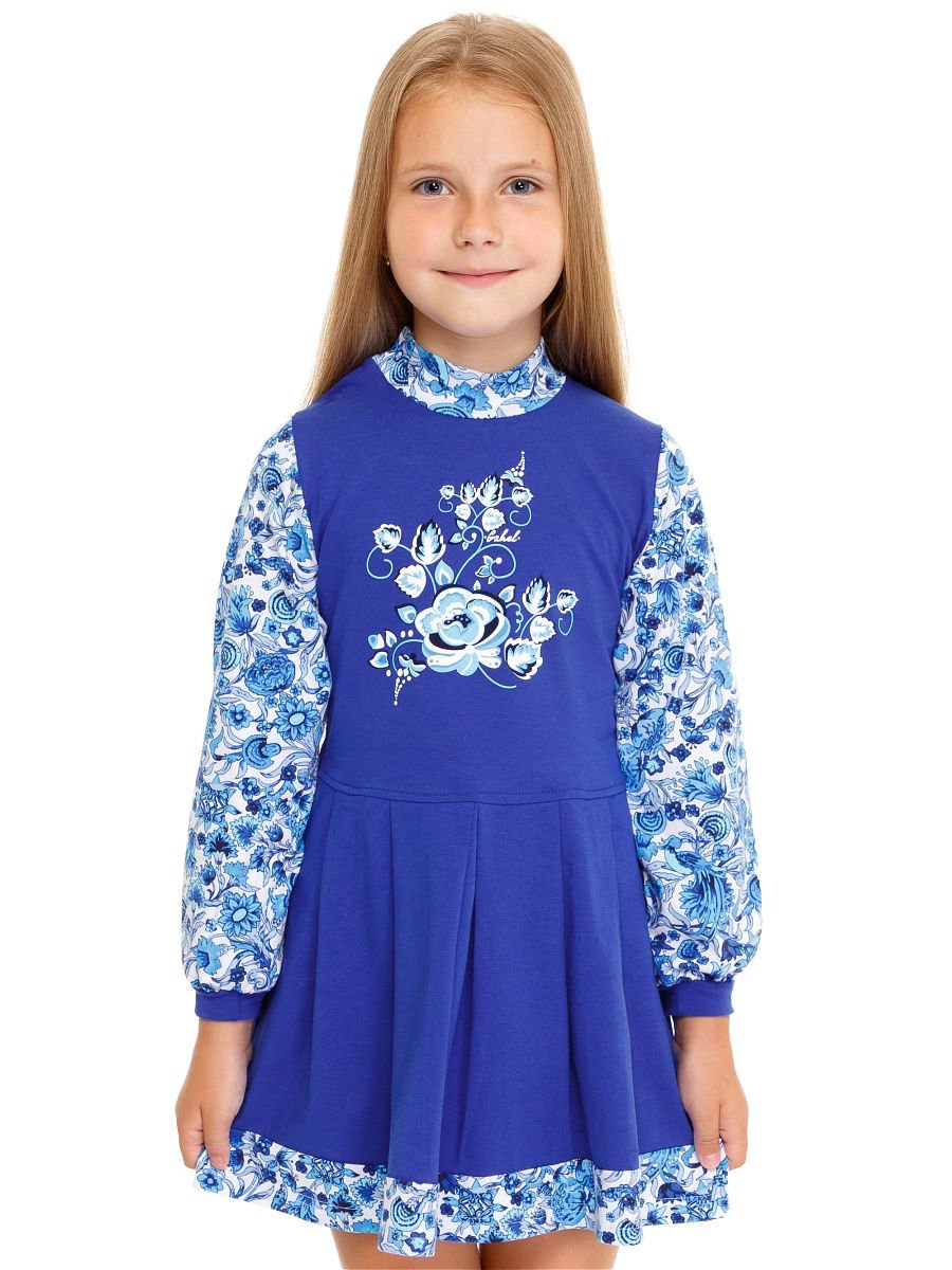 Трикотажное платье василькового цвета