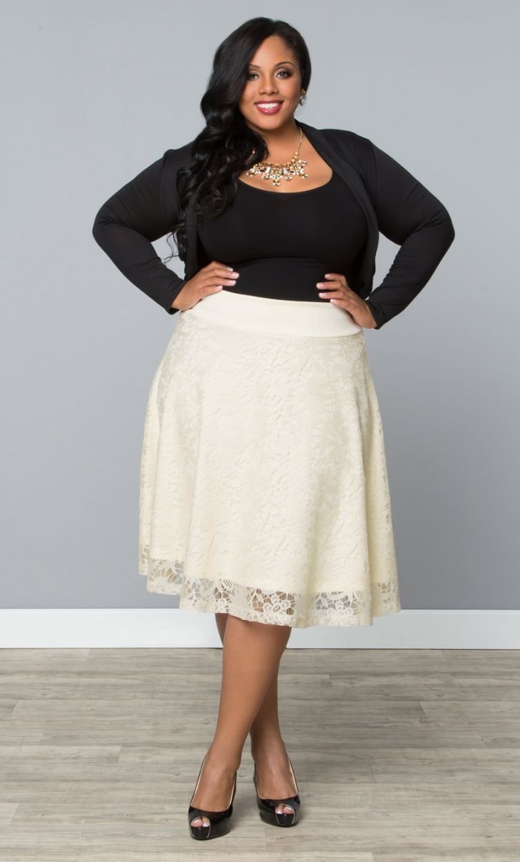 Юбки клеш для полных