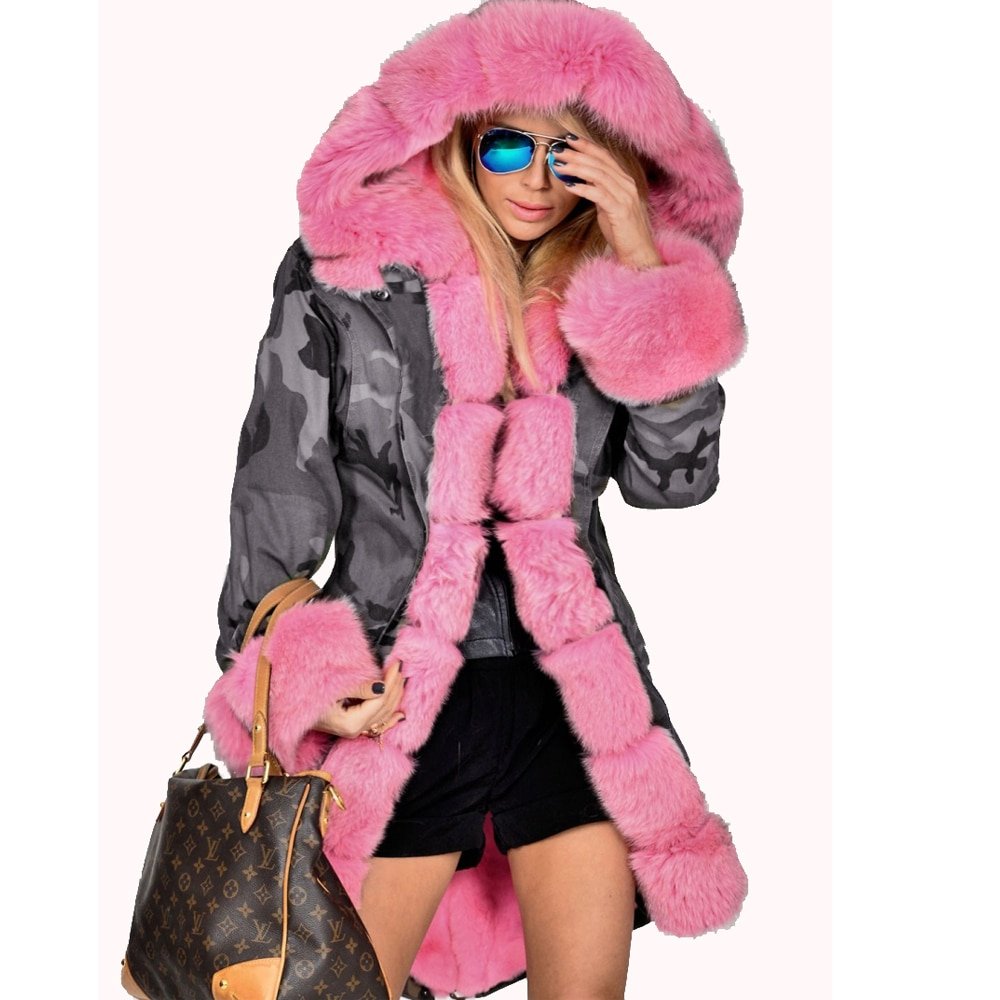 Парка Ostrich розовый мех