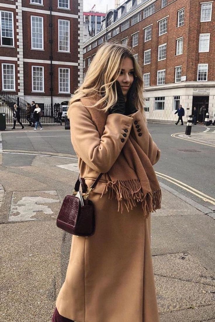 Лук с пальто кэмел