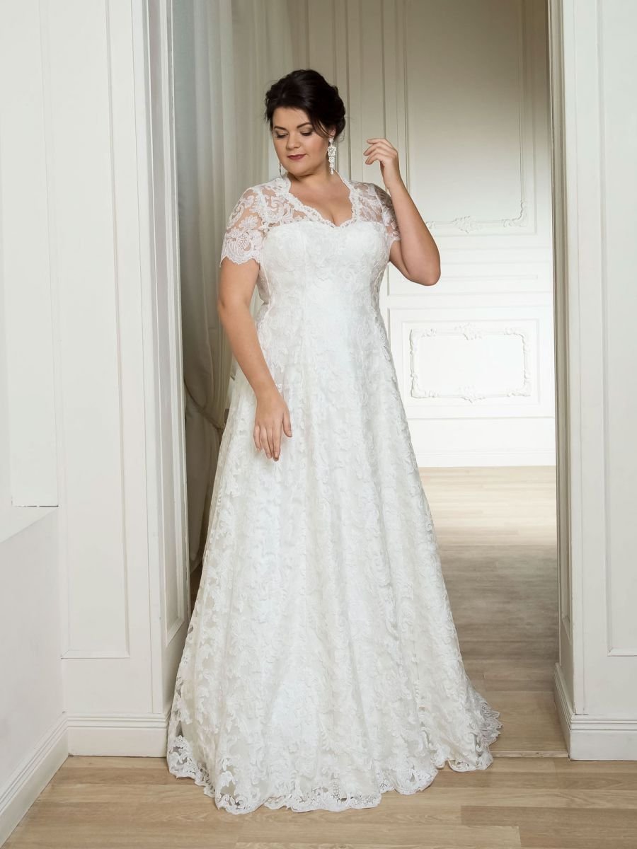 Свадебное платье для полненьких с корсетом