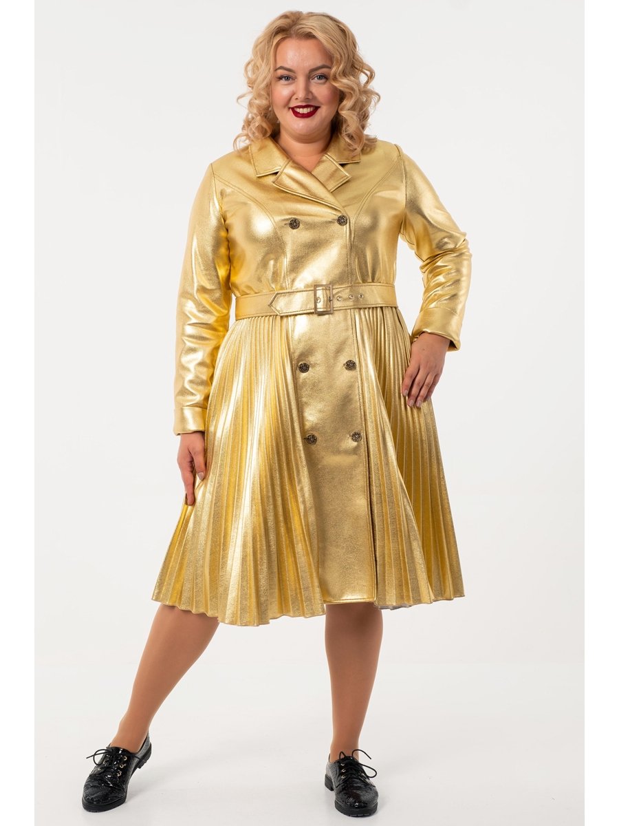 Кожаный плащ женский