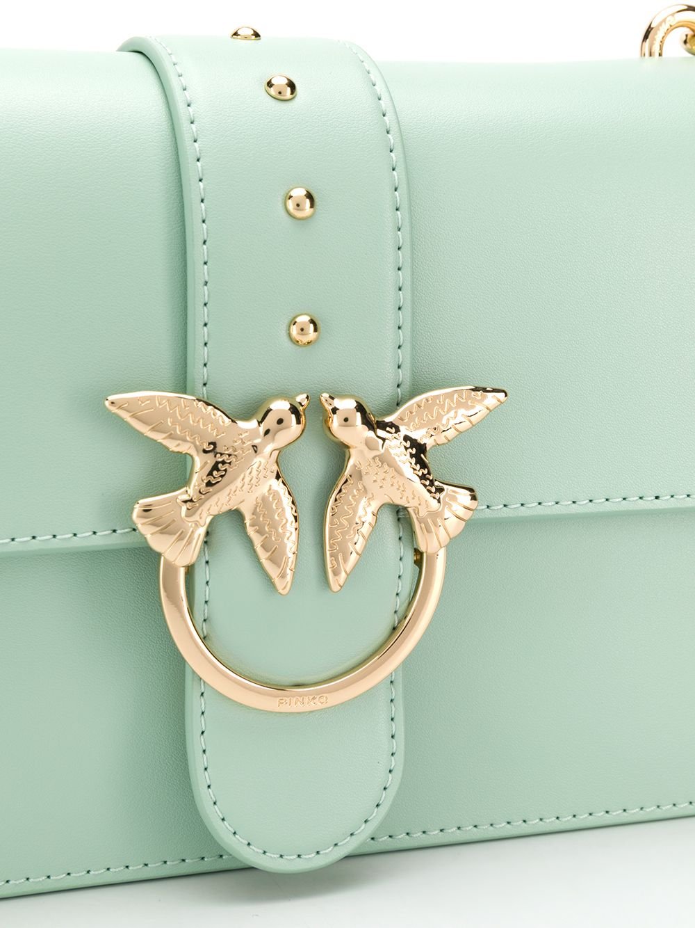 Сумка пинко с птицами голубая