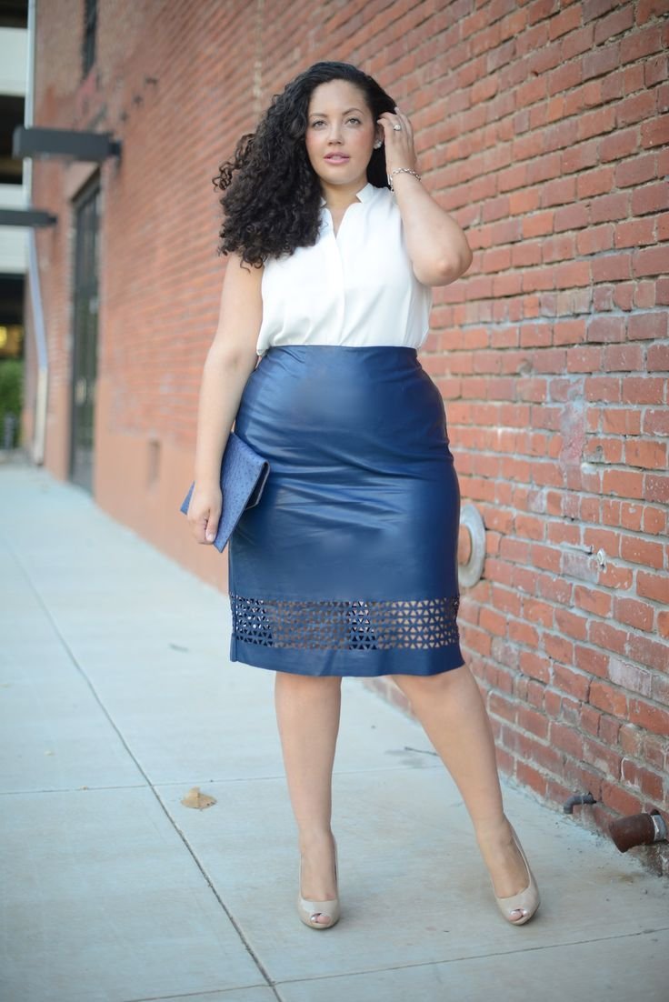 Кожаная юбка большого размера