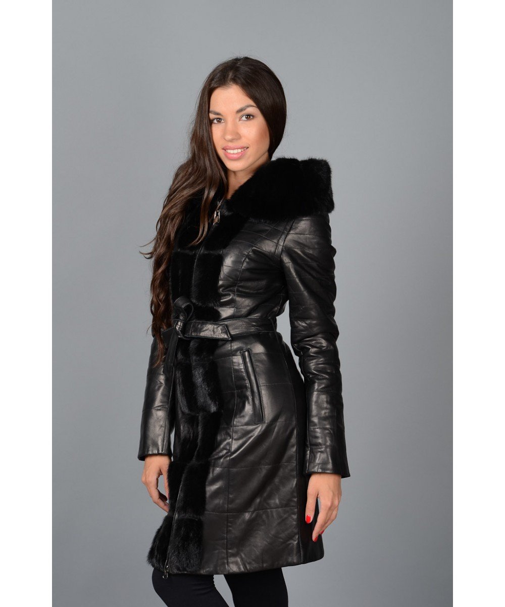 Пуховик ла Рейн lrbclw14dc50 с мехом чернобурки