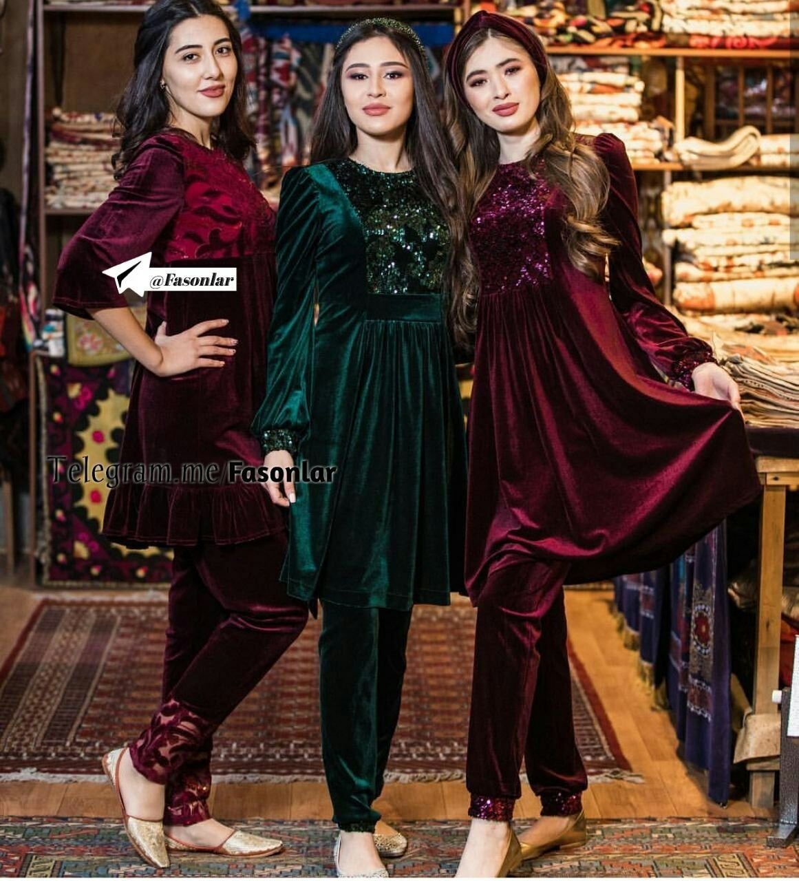 Узбекские бархатные платья