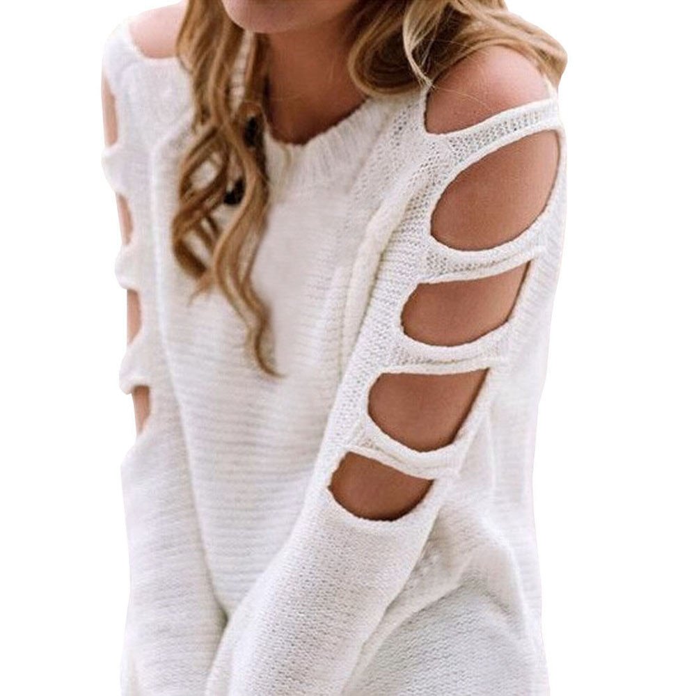 Блузка с длинным рукавом с разрезами на рукавах