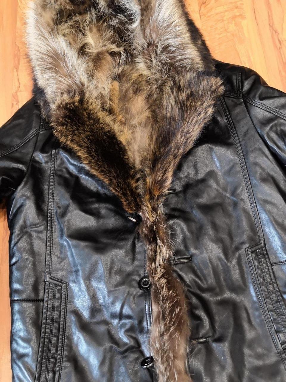 Мужская парка с мехом волка