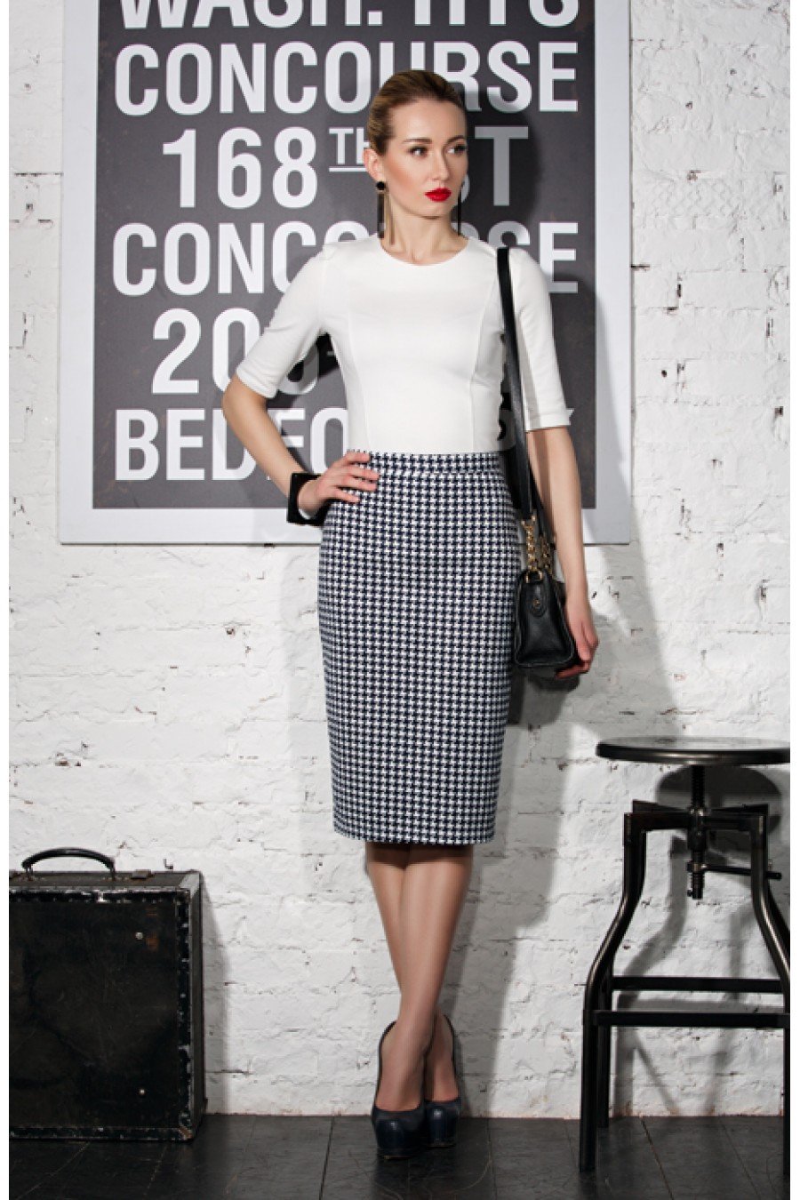 Пиджак гусиная лапка с джинсами