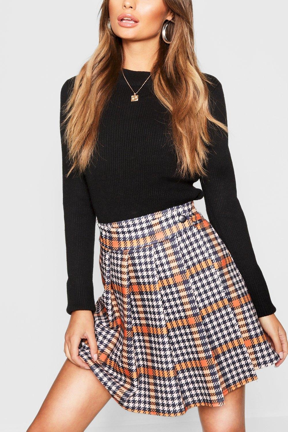 Юбка бежевая гусиные лапки