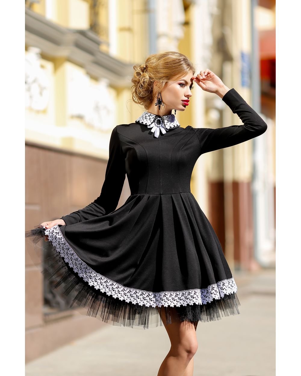 Черное винтажное платье