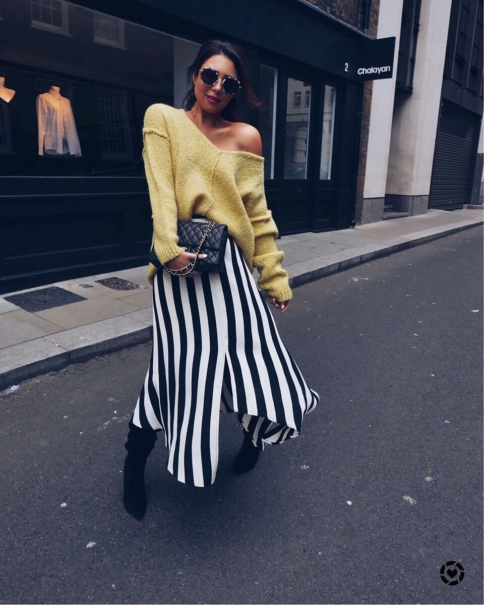 Шифоновое платье и свитер оверсайз