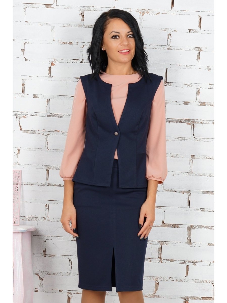 Комбинированный жилет с юбкой