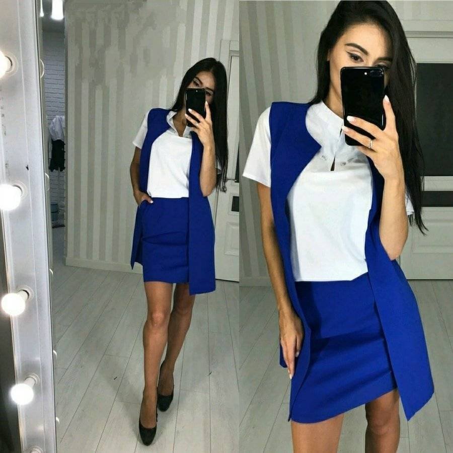 Бордовый костюм женский с юбкой и жилетом