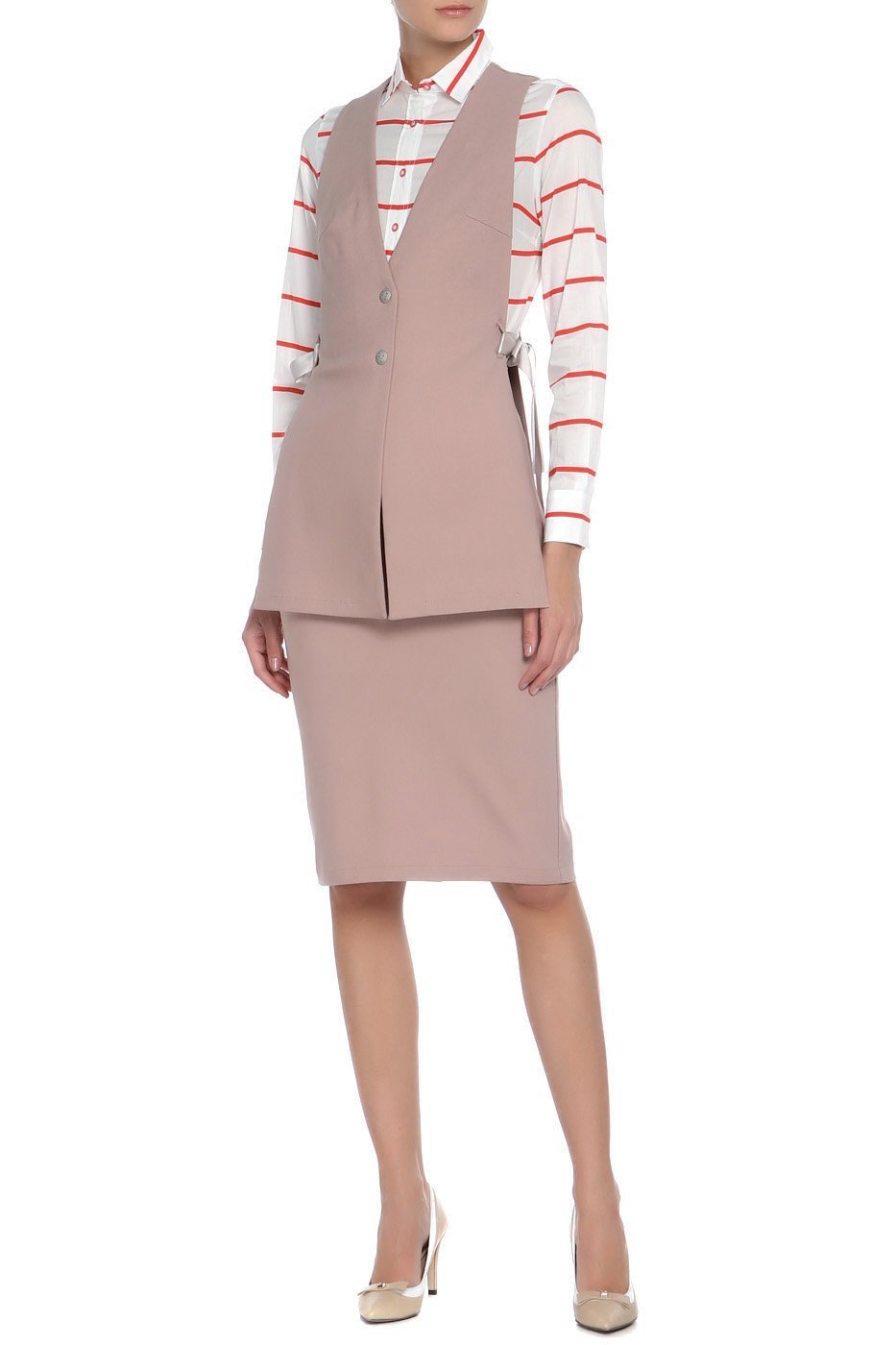 Юбка с жилеткой офисный стиль