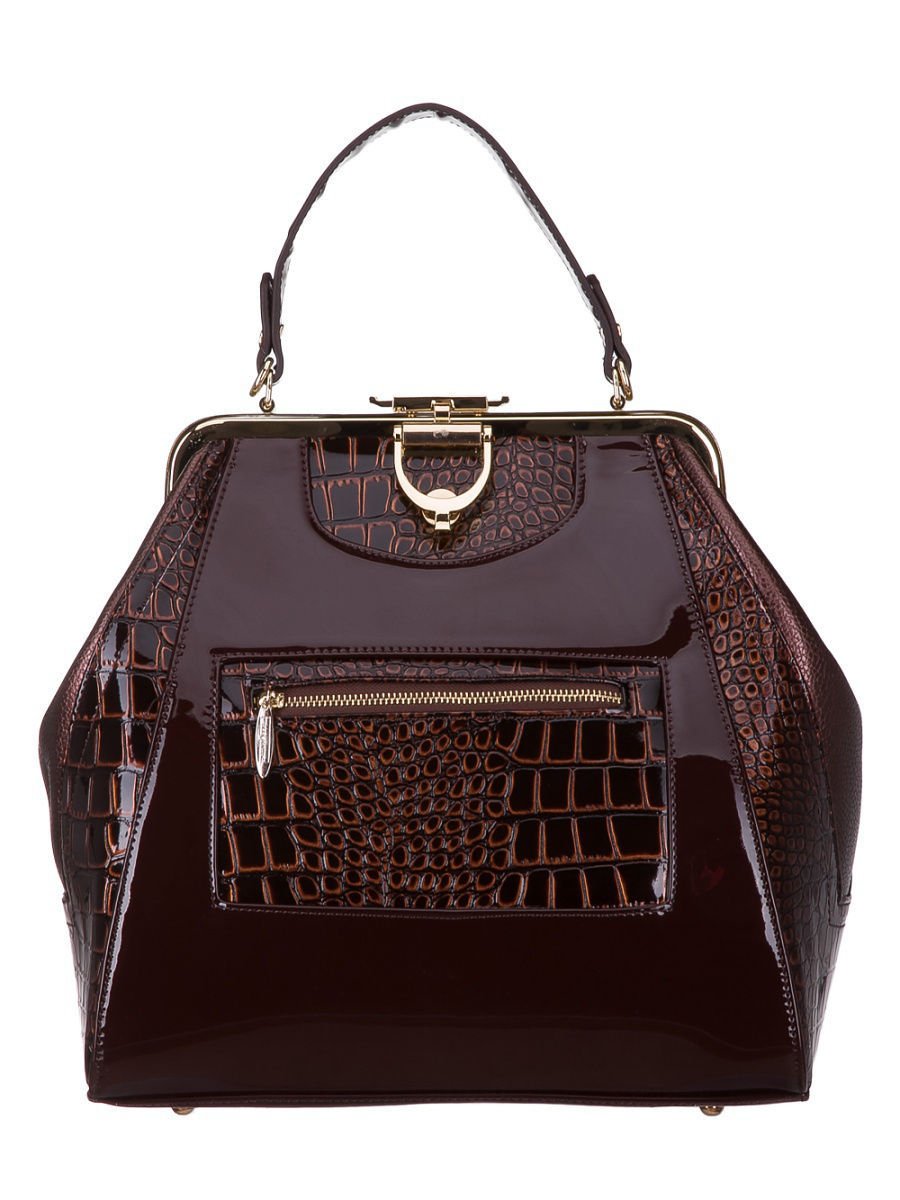 Саквояж сумка женская с застежкой поцелуйчик