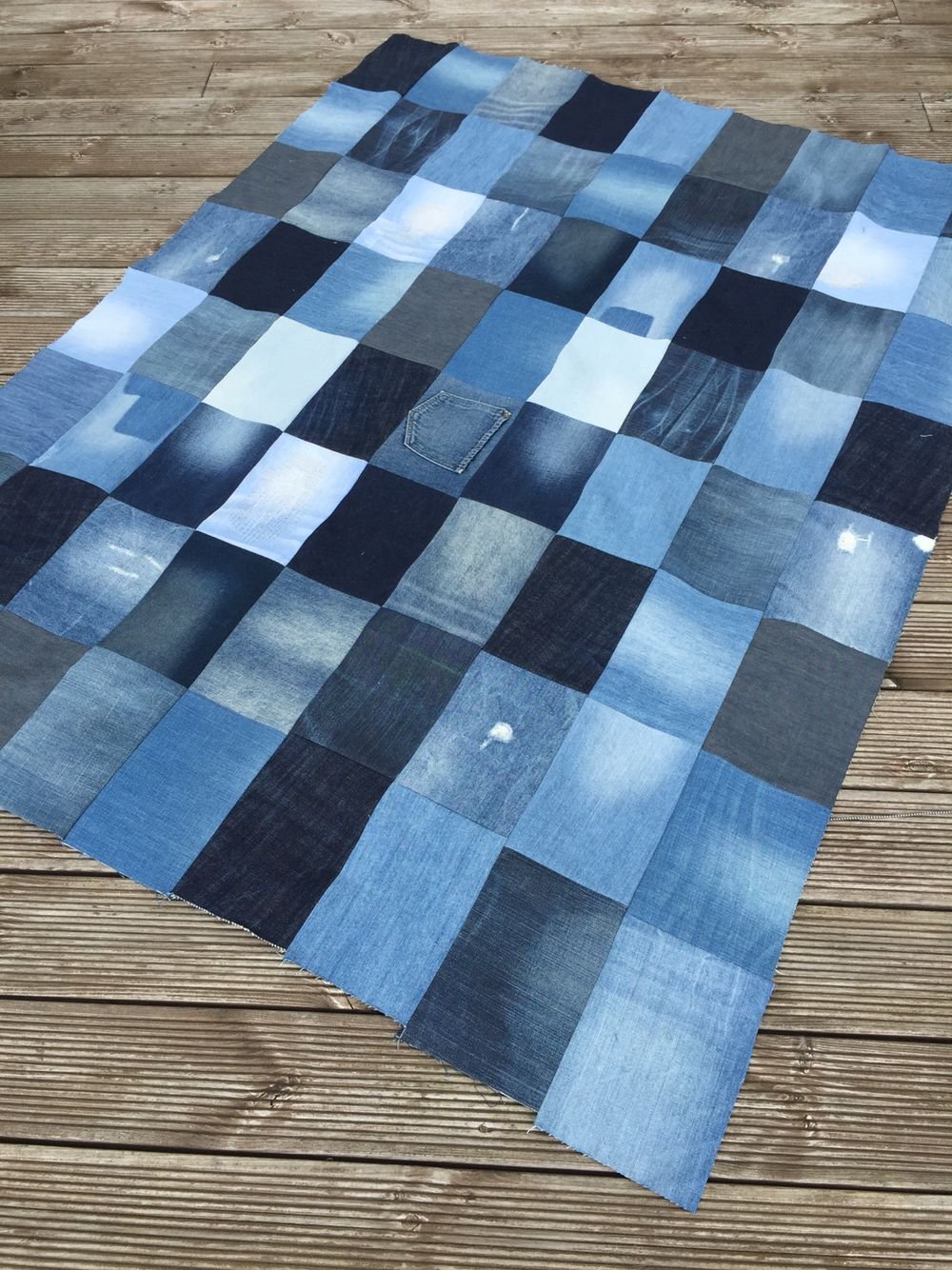 Коврик пэчворк из джинсы