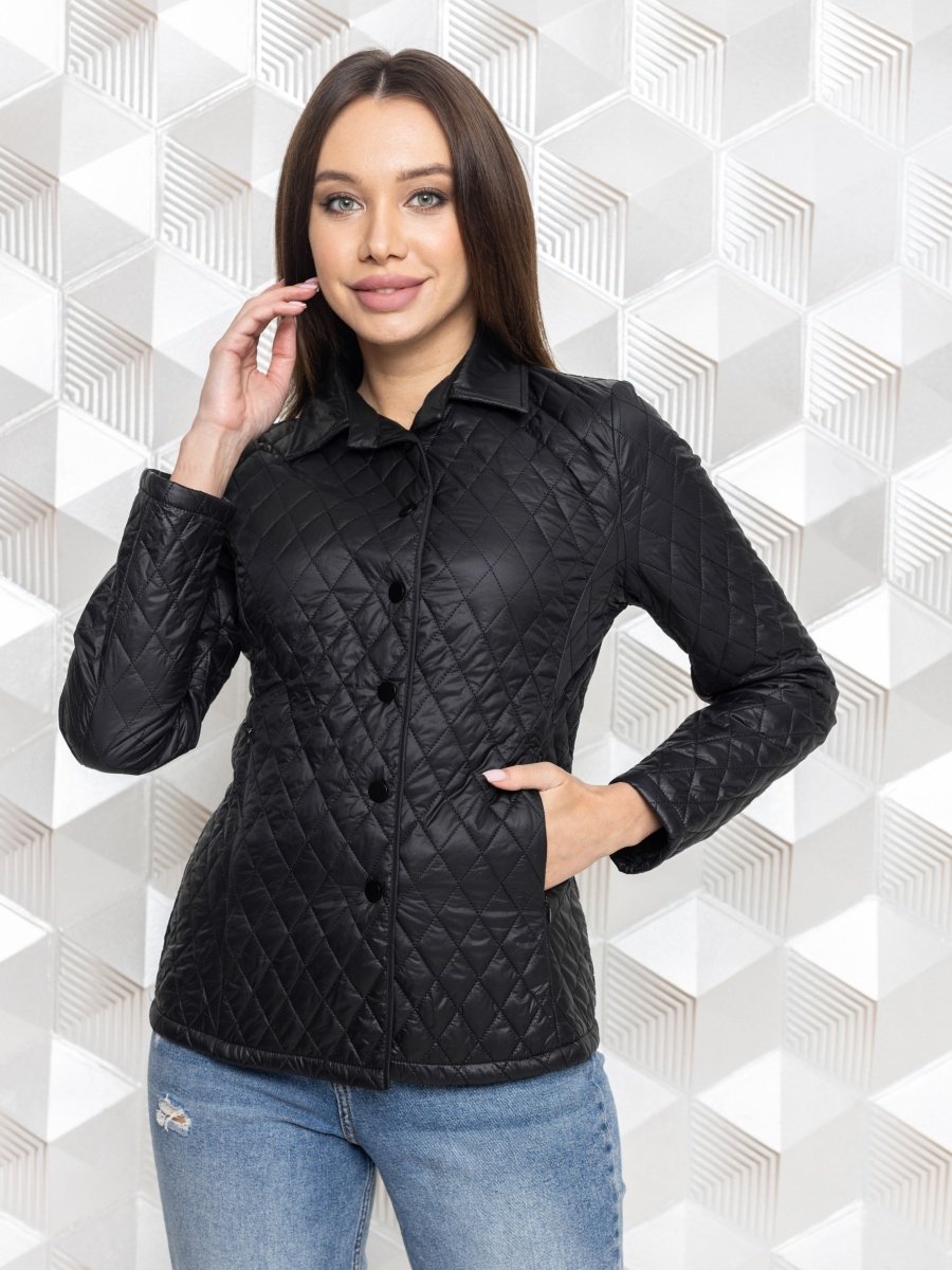 Стеганая куртка женская демисезонная с капюшоном