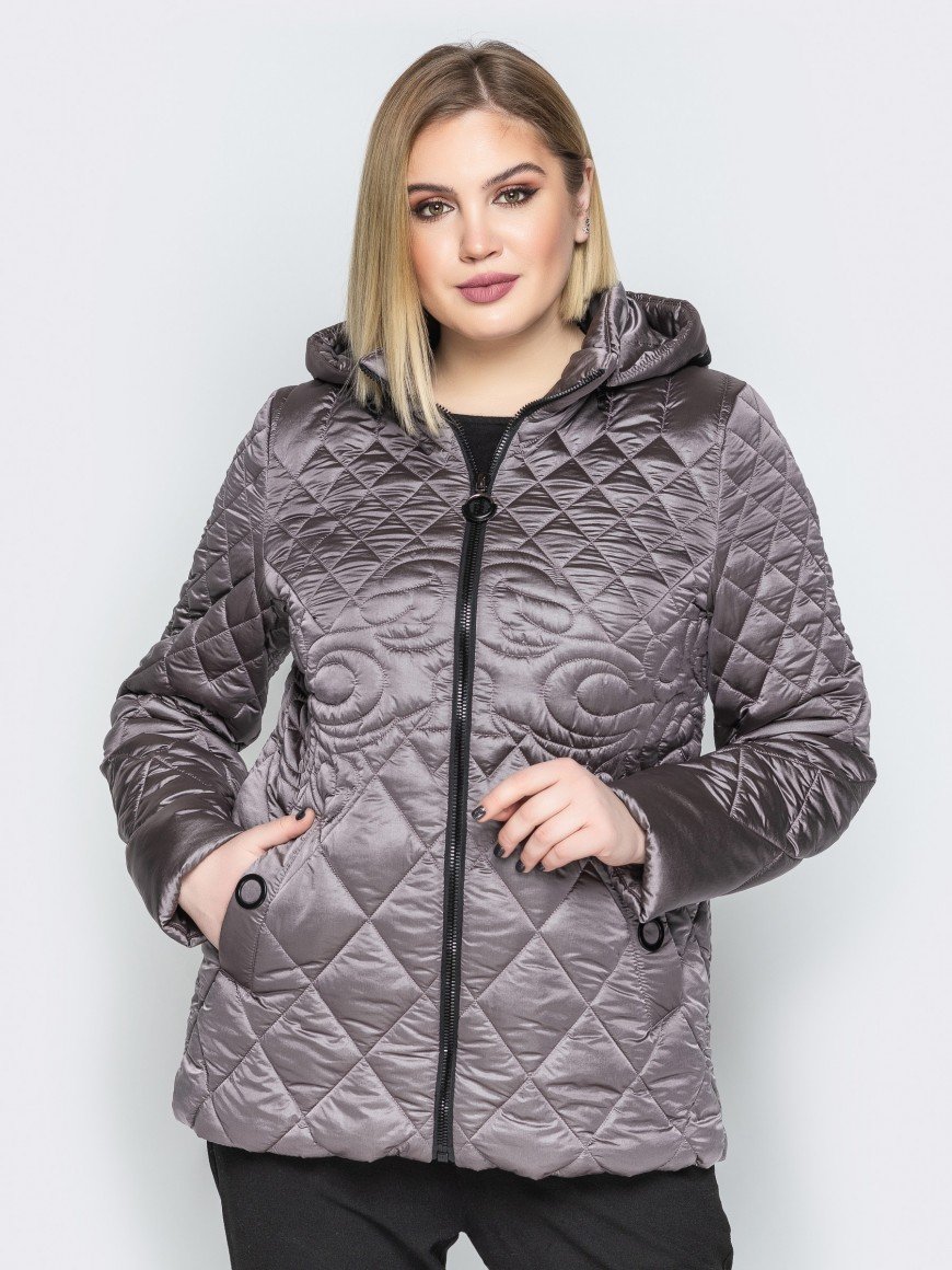 Куртка стеганая с косой молнией